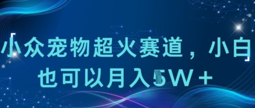 小众宠物超火赛道，小白也可以月入1w+|云雀资源分享