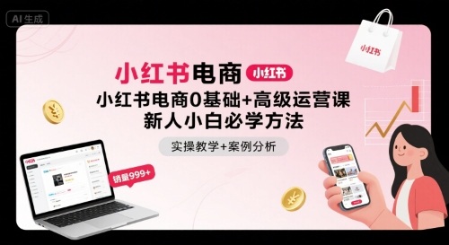小红书电商0基础+高级运营课，新人小白必学方法，实操教学+案例分析|云雀资源分享