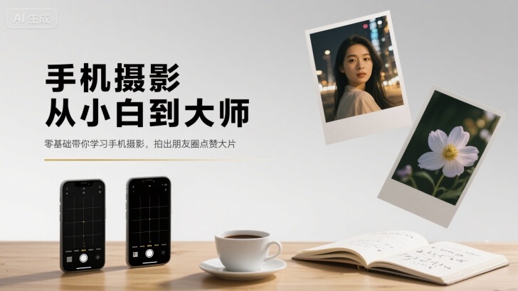 手机摄影从小白到大师，零基础带你学习手机摄影，拍出朋友圈点赞大片|云雀资源分享