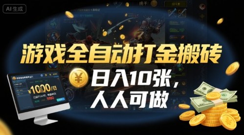 游戏全自动打金搬砖，日入10张，人人可做，纯干货，长期稳定收益项目【揭秘】|云雀资源分享