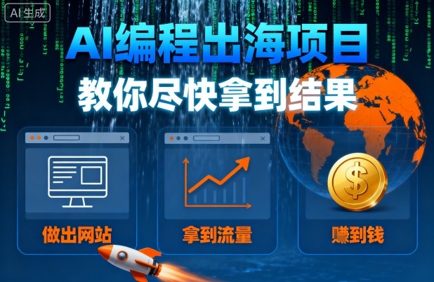 AI编程出海项目，教你尽快拿到结果-做出网站、拿到流量、賺到钱|云雀资源分享
