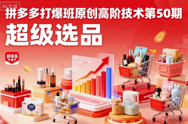 拼多多打爆班原创高阶技术第50期，超级选品|云雀资源分享