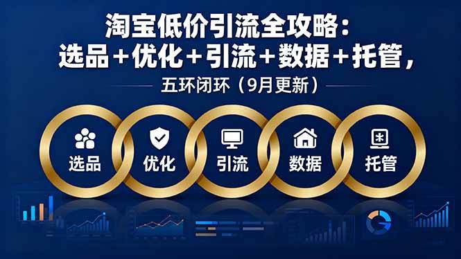淘宝低价引流全攻略：选品＋优化＋引流＋数据＋托管，五环闭环（9月更新）|云雀资源分享