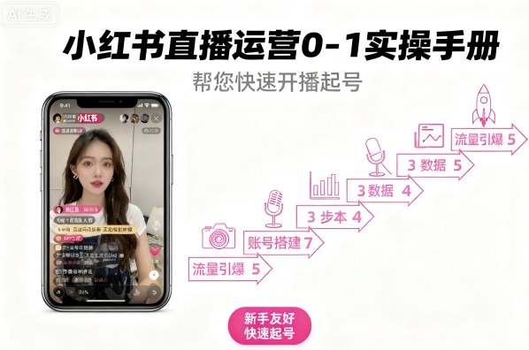 小红书直播运营0-1实操手册，帮您快速开播起号|云雀资源分享