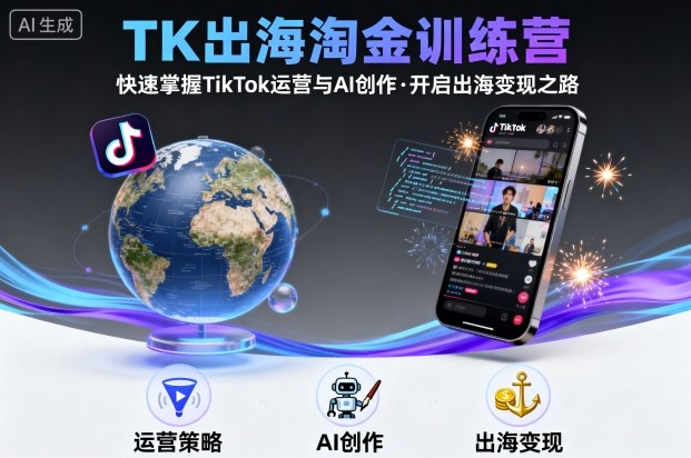 TK出海淘金训练营，助你快速掌握TikTok运营与AI创作，开启出海变现之路|云雀资源分享
