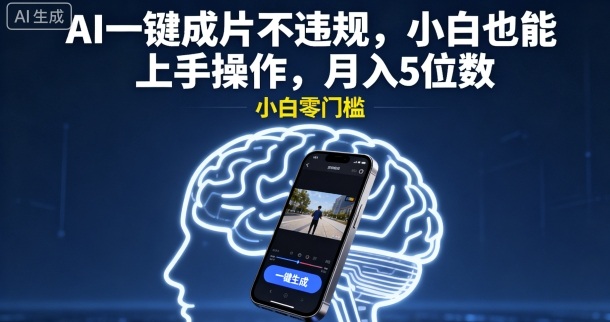 AI一键成片不违规，小白也能上手操作，月入5位数|云雀资源分享