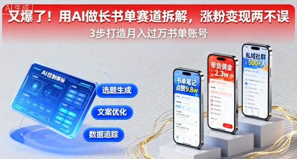 又爆了！用AI做长书单赛道拆解，涨粉变现两不误|云雀资源分享