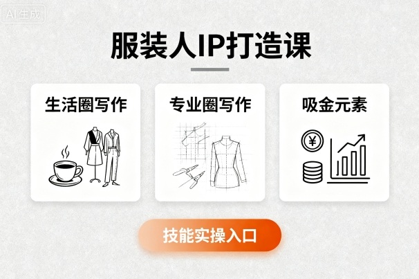 服装人IP打造课，文案创富+生活圈写作+专业圈写作+服装人专属+吸金元素+技能实操|云雀资源分享