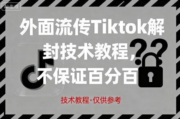 外面流传Tiktok解封技术教程，不保证百分百，具体自测|云雀资源分享