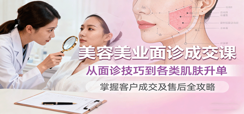 美容美业面诊成交课,从面诊技巧到各类肌肤升单,掌握客户成交及售后全攻略|云雀资源分享
