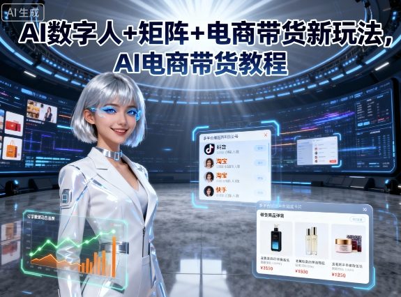 AI数字人+矩阵+电商带货新玩法，AI电商带货教程|云雀资源分享