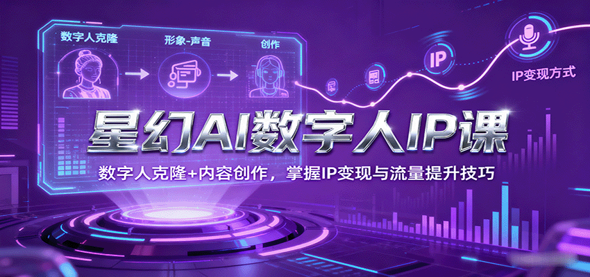 星幻AI数字人IP课，数字人克隆+内容创作，掌握IP变现与流量提升技巧|云雀资源分享