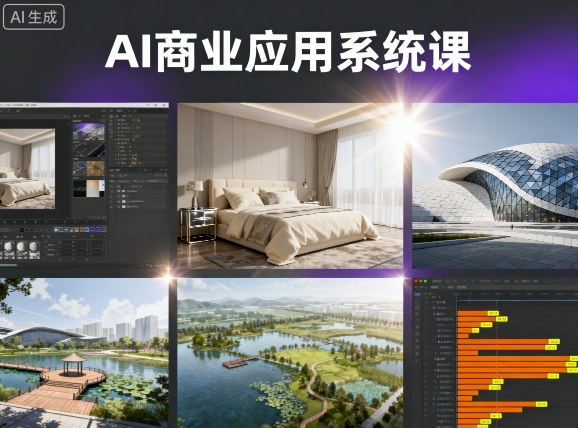 AI商业应用系统课，室内-软装-建筑-景观，智能设计+效果图+动画画实战|云雀资源分享