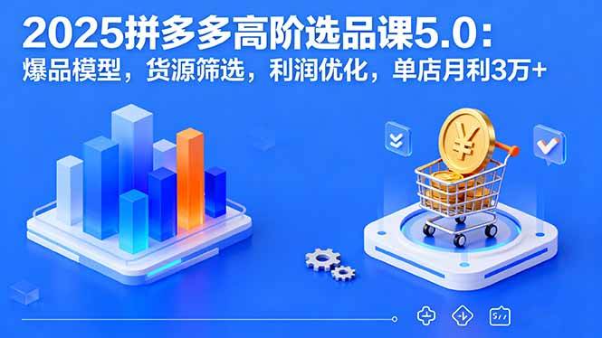 图片[1]-2025拼多多高阶选品课5.0：爆品模型，货源筛选，利润优化，单店月利3万+