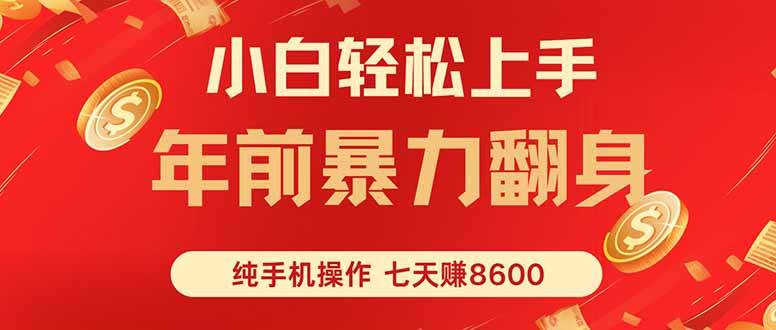 图片[1]-七天狂赚8600，小白纯手机操作，日入1000+