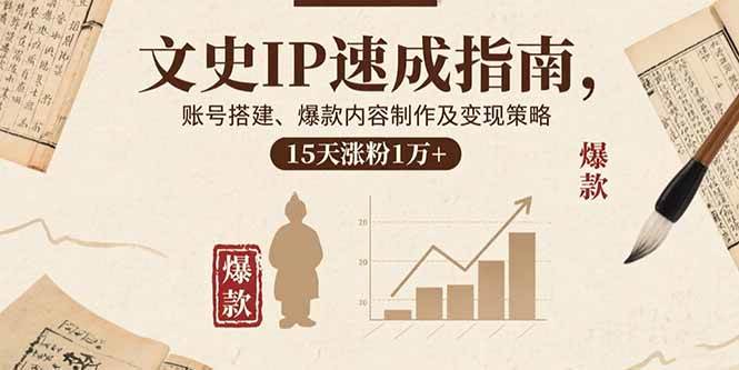 图片[1]-文史IP速成指南，账号搭建、爆款内容制作及变现策略，15天涨粉1万+