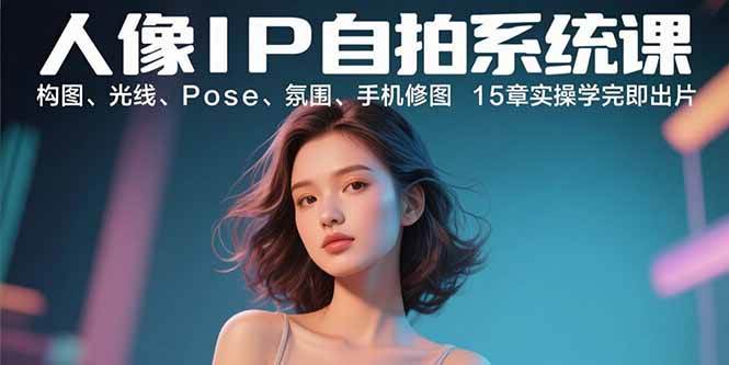 图片[1]-人像IP自拍系统课：构图、光线、Pose、氛围、手机修图 15章实操学完即出片