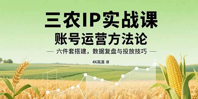 图片[1]-三农IP实战课：账号运营方法论，六件套搭建，数据复盘与投放技巧