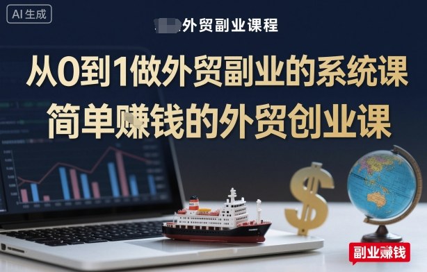 从0到1做外贸副业的系统课，简单賺钱的外贸创业课|云雀资源分享