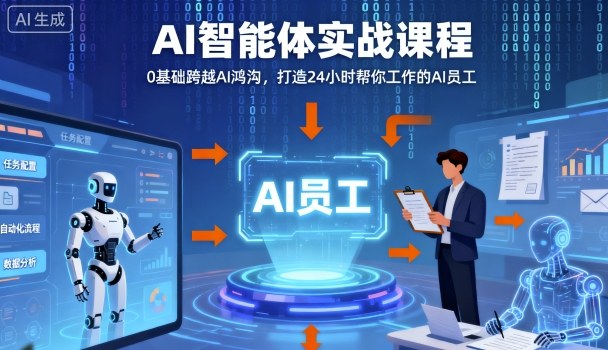 Ai智能体实战课程，0基础跨越Ai鸿沟，打造24小时帮你工作的Ai员工，打破常规，以实战定义Ai|云雀资源分享