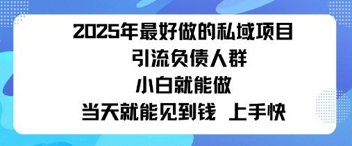 2025私域风口：盯紧负债群体，变现猛，不挑人，有手就行当天见钱|云雀资源分享