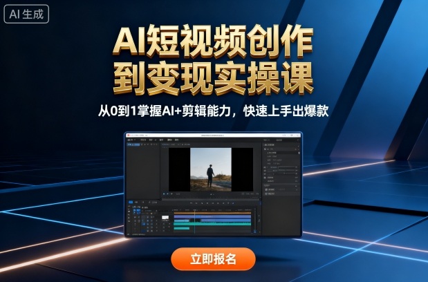 AI短视频创作到变现实操课，从0到1掌握AI+剪辑能力，快速上手出爆款（更新10月）|云雀资源分享