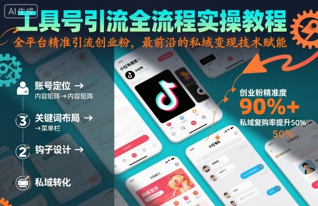 工具号引流全流程保姆级实操教程，全平台精准引流创业粉，最前沿的私域变现技术赋能|云雀资源分享