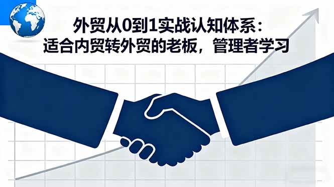 外贸从0到1实战认知体系：适合内贸转外贸的老板，管理者学习|云雀资源分享