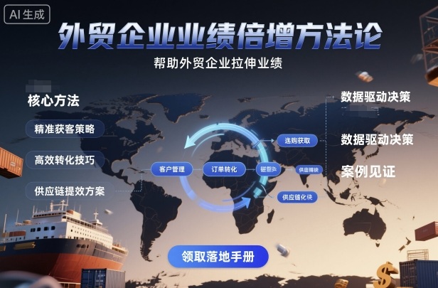 外贸企业业绩倍增方法论，帮助外贸企业拉伸业绩|云雀资源分享