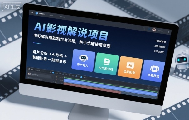 AI影视解说项目，电影解说爆款制作全流程，新手也能快速掌握|云雀资源分享