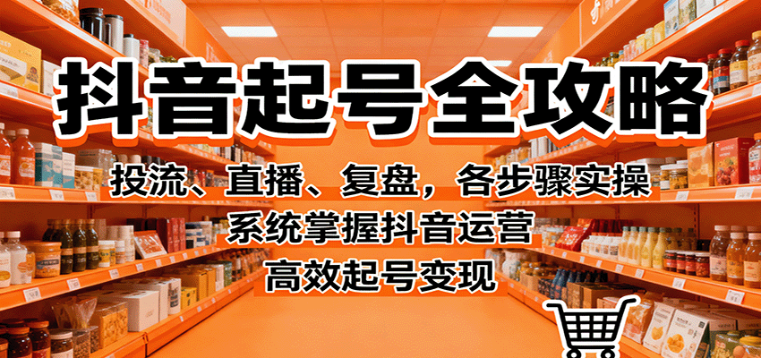 抖音起号全攻略，投流、直播、复盘，各步骤实操，系统掌握抖音运营，高效起号变现|云雀资源分享