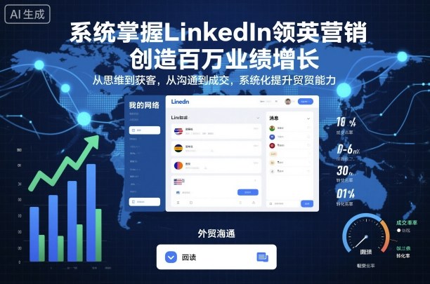 系统掌握LinkedIn领英营销，创造百万业绩增长，从思维到获客，从沟通到成交，系统化提升外贸能力|云雀资源分享