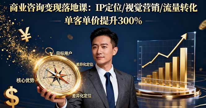 图片[1]-商业咨询变现落地课：IP定位/视觉营销/流量转化，单客单价提升300%