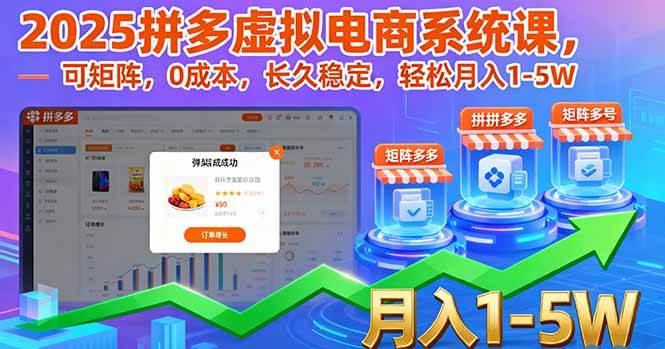 图片[1]-2025拼多多虚拟电商系统课，可矩阵，0成本，长久稳定，轻松月入1-5W
