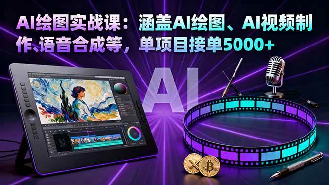 图片[1]-AI绘图实战课：涵盖AI绘图、AI视频制作、语音合成等，单项目接单5000+