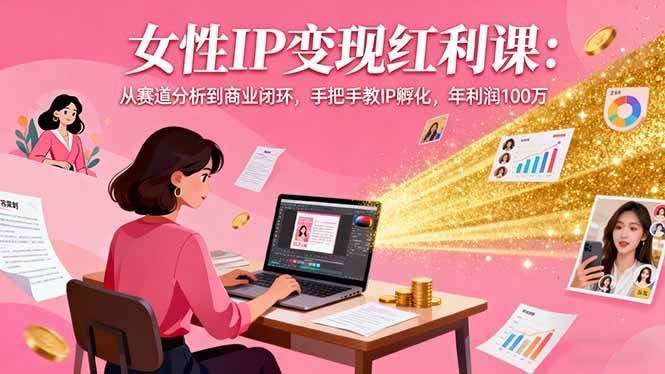 图片[1]-女性IP变现红利课：从赛道分析到商业闭环，手把手教IP孵化，年利润100万