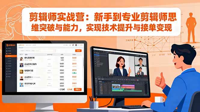 图片[1]-剪辑师实战营：新手到专业剪辑师思维突破与能力，实现技术提升与接单变现