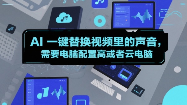 AI一键替换视频里的声音，需要电脑配置高或者云电脑|云雀资源分享