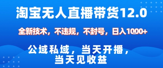 淘宝无人直播12.0，公域私域技术，不封号，不违规布局双十一流量风口，日入1k（独家技术）【揭秘】|云雀资源分享