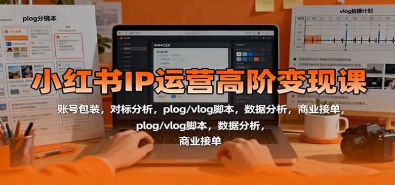 小红书IP运营高阶变现课：账号包装，对标分析，plog/vlog脚本，数据分析，商业接单|云雀资源分享