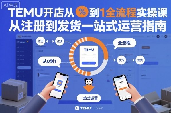 TEMU开店从0到1全流程实操课,从注册到发货一站式运营指南|云雀资源分享