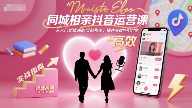 同城相亲抖音运营课，从入门到精通的实战指南，快速高效匹配对象|云雀资源分享