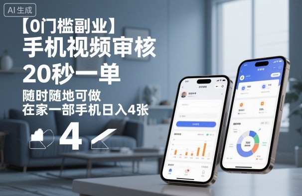 【0门槛副业】手机视频审核，20秒一单，随时随地可做，在家一部手机日入4张【揭秘】|云雀资源分享