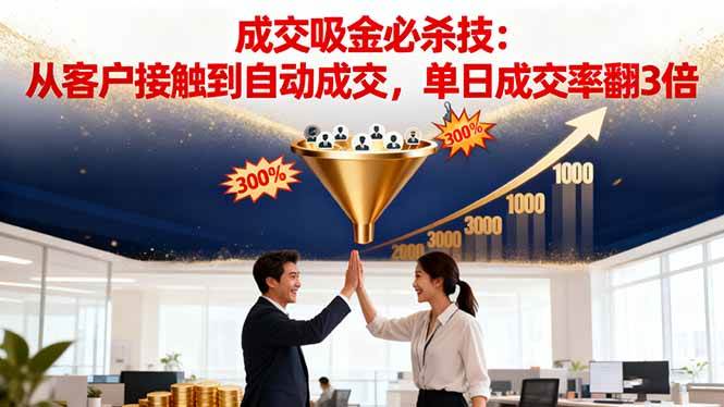 吸金成交营销必杀技：从客户接触到自动成交，单日成交率翻3倍|云雀资源分享