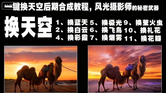 一键换天空后期合成教程，风光摄影师的秘密武器|云雀资源分享