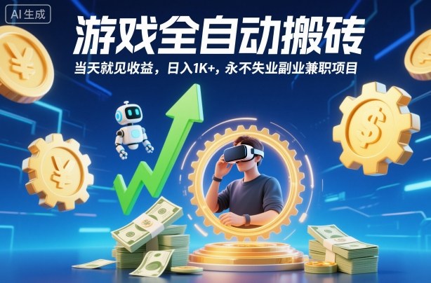 游戏全自动搬砖，当天就见收益，日入1K+，永不失业副业兼职项目【揭秘】|云雀资源分享