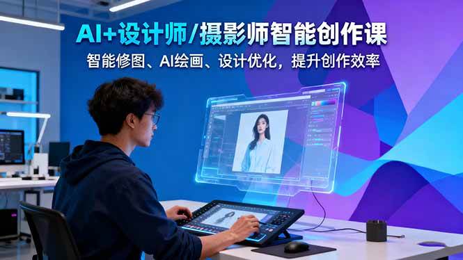 AI+设计师/摄影师智能创作课：智能修图、AI绘画、设计优化，提升创作效率|云雀资源分享