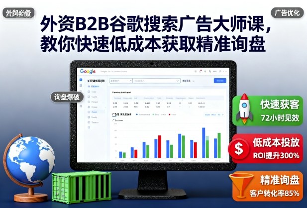 外资B2B谷歌搜索广告大师课，教你快速低成本获取精准询盘|云雀资源分享