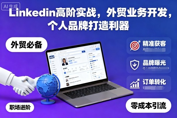 Linkedin高阶实战，外贸业务开发，个人品牌打造利器|云雀资源分享
