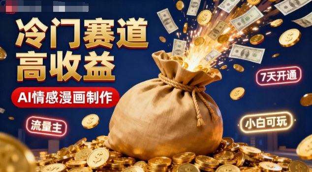公众号冷门赛道，用AI做情感漫画，7天开通流量主，操作简单，小白可玩|云雀资源分享